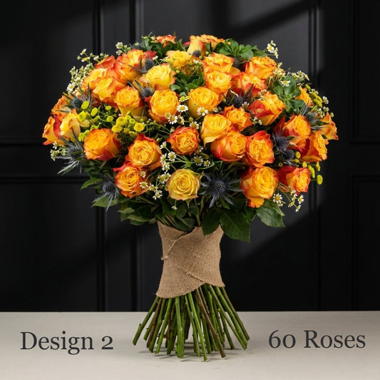 Rose Bunches - Orange Coloured Rose Bunches - Classic