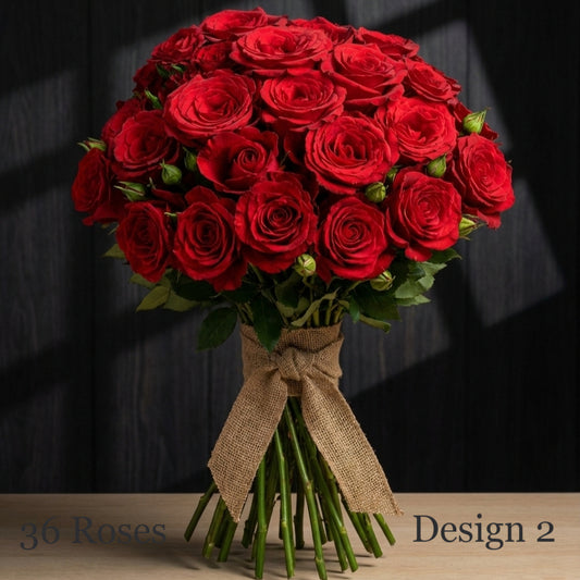 Rose Bunch - Red , Red Variegated Rose Bunches - Classic