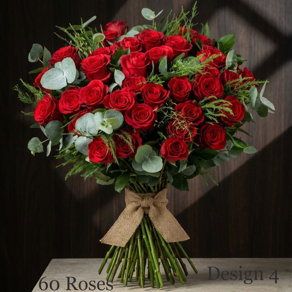 Rose Bunch - Red , Red Variegated Rose Bunches - Classic