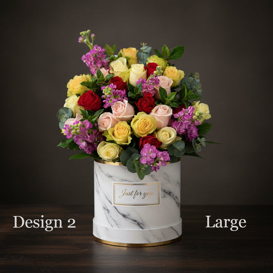 Hat Box Roses - Mixed Coloured Hat Boxes