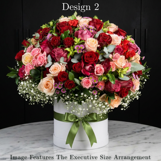 Hat Box Roses - Mixed Coloured Rose Hat Boxes