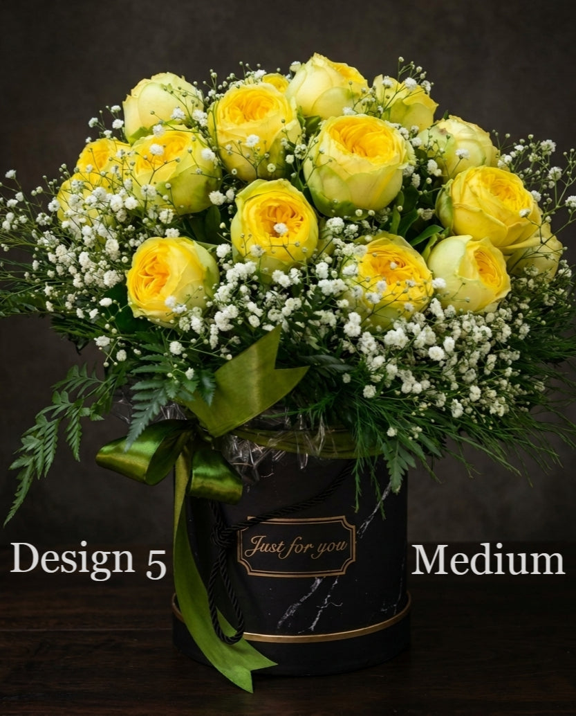 Hat Box Roses - Peony Roses Hat Boxes