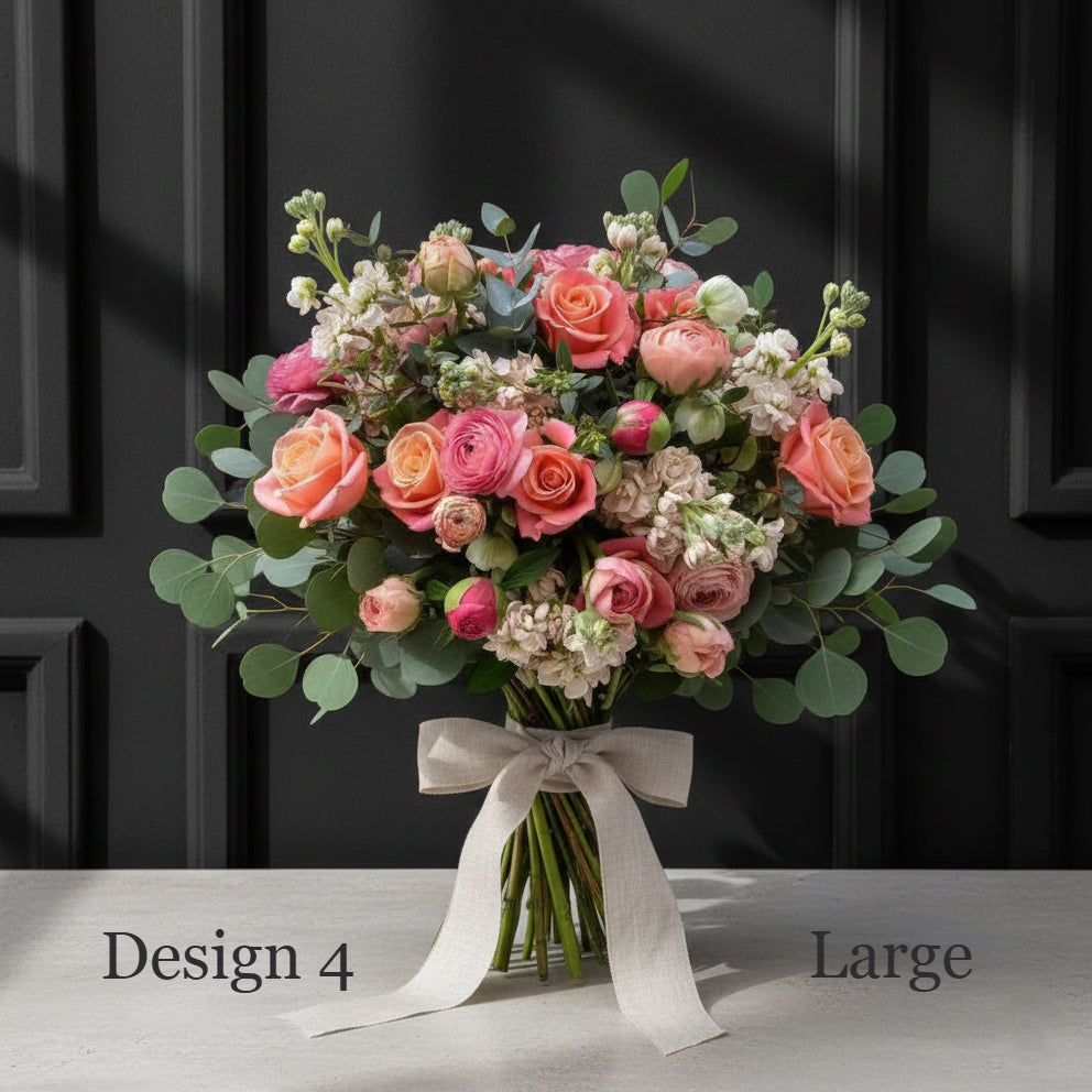 Flower Bunch - Peach Apricot Coral Coloured Hostess Bunch