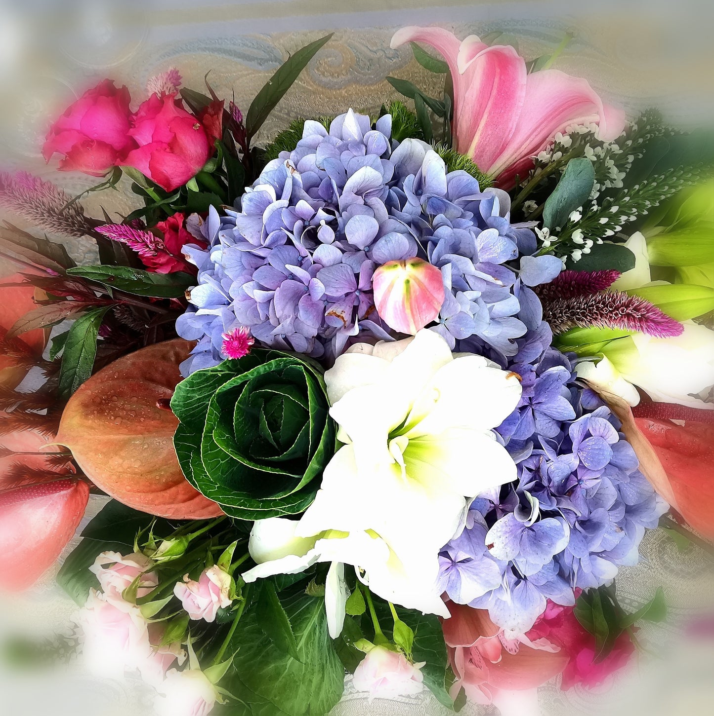 Pink/Lavender/Lilac Coloured Flower Box