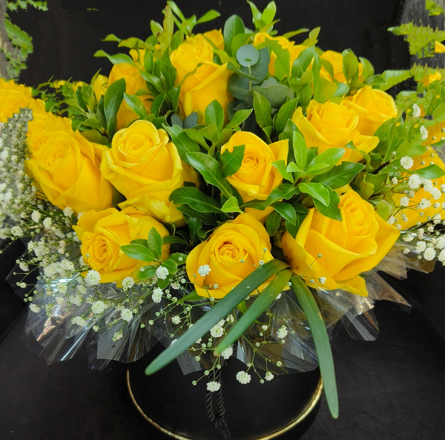 Yellow Coloured Hat Box