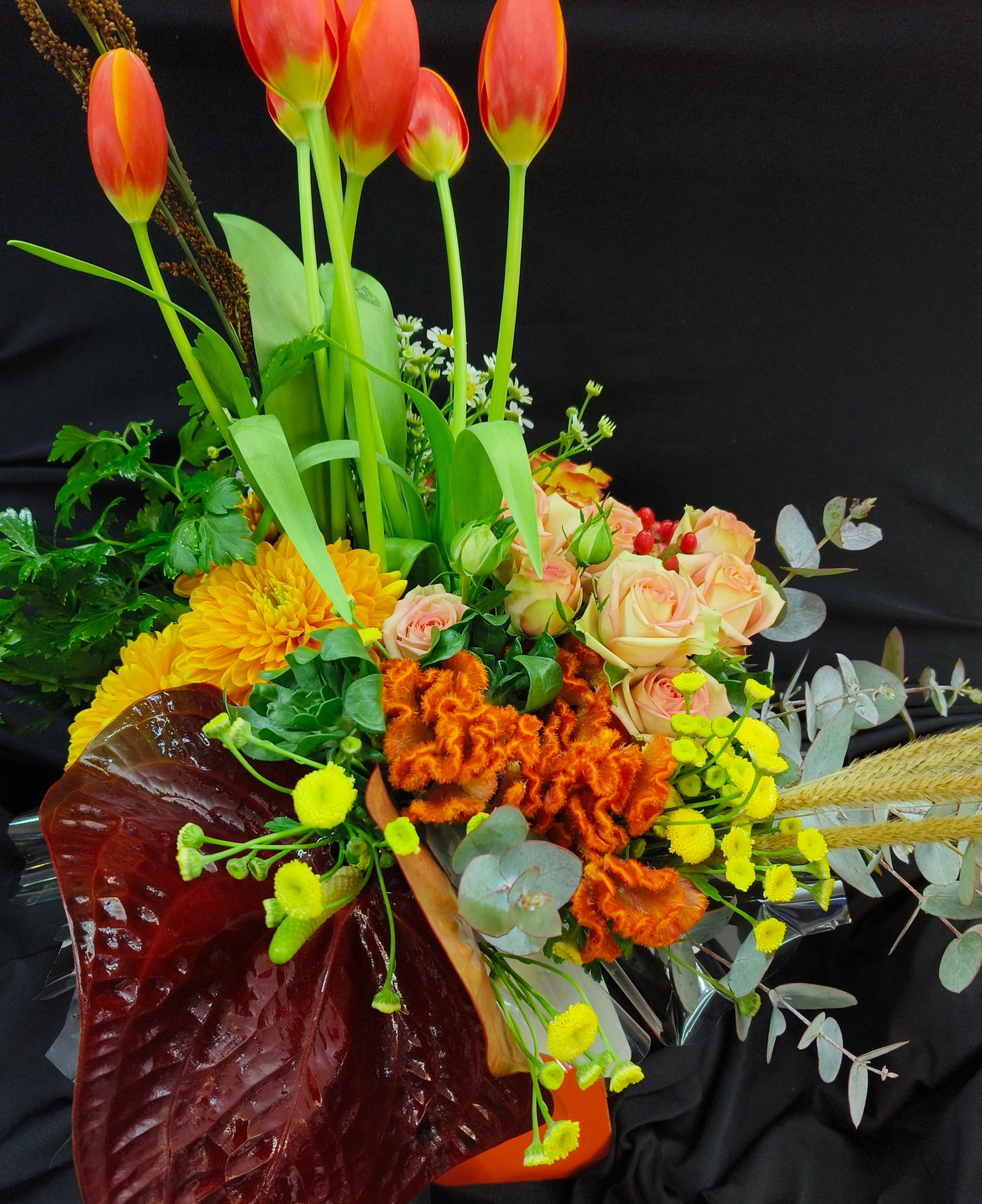 Autumn Coloured Parisian Posy
