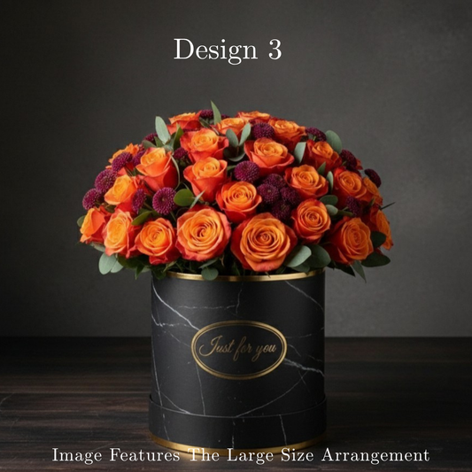 Hat Box Roses - Orange Coloured Hat Boxes