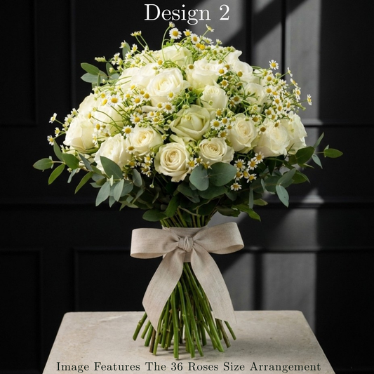 Rose Bunches - White Cream Coloured Rose Bunches - Classic
