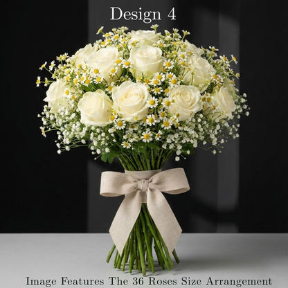 White Rose Bunch in Pretoria | Classic Luxury Floral Bouquet