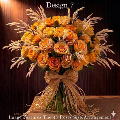Rose Bunches - Orange Coloured Rose Bunches - Classic