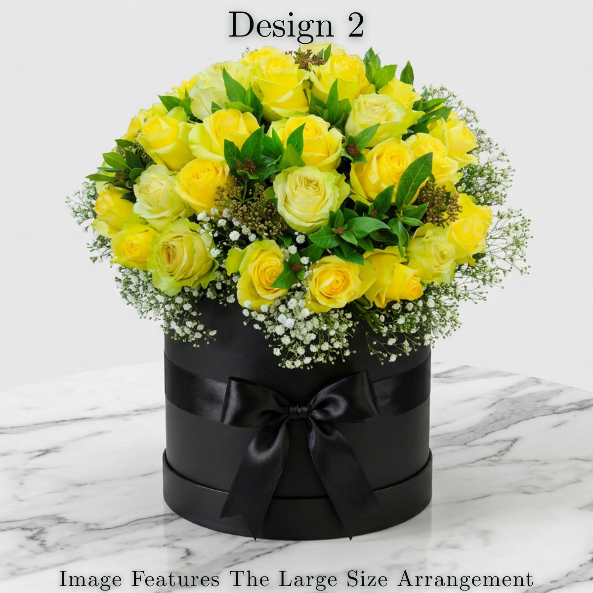 Hat Box Roses - Yellow Coloured Rose Hat Boxes
