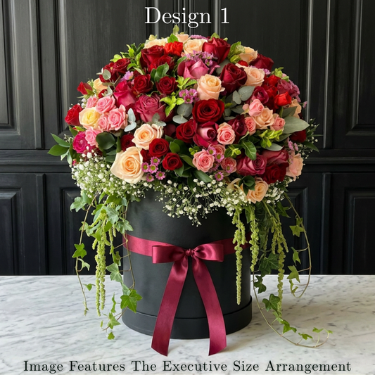 Hat Box Roses - Mixed Coloured Rose Hat Boxes