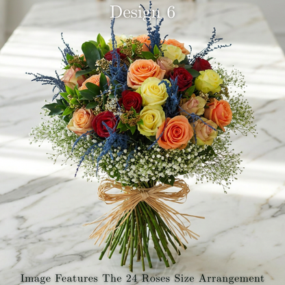Rose Bunches - Mixed Coloured Rose Bunches - Classic
