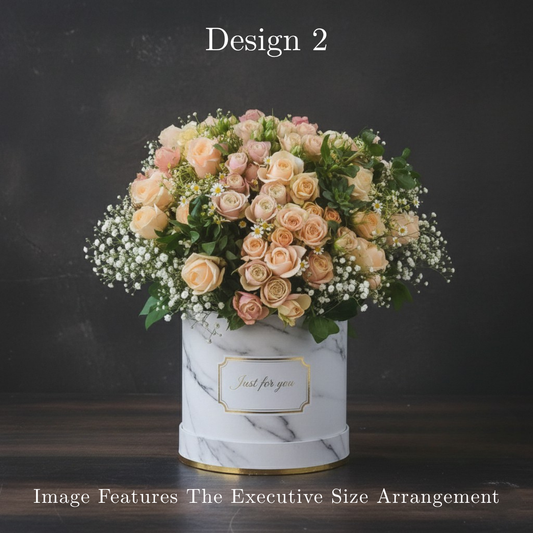 Hat Box Roses - Peach Apricot Coral Rose hat box