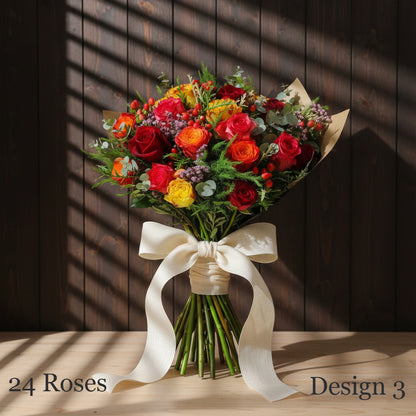 Rose Bunches - Mixed Coloured Rose Bunches - Classic