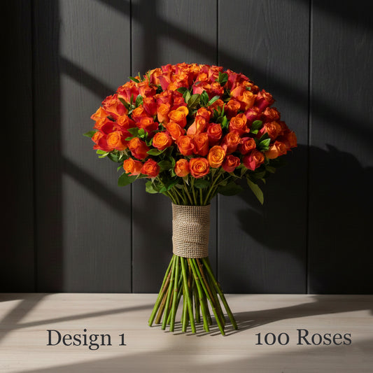 Rose Bunches - Orange Coloured Rose Bunches - Classic