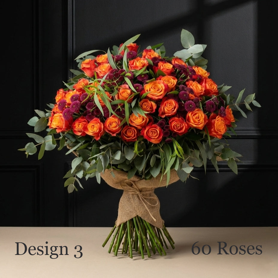 Rose Bunches - Orange Coloured Rose Bunches - Classic