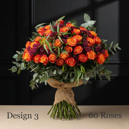 Rose Bunches - Orange Coloured Rose Bunches - Classic