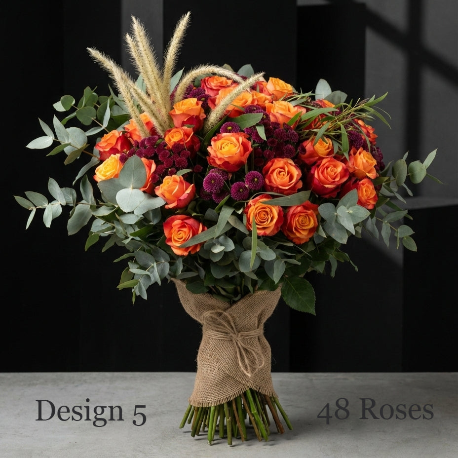 Rose Bunches - Orange Coloured Rose Bunches - Classic