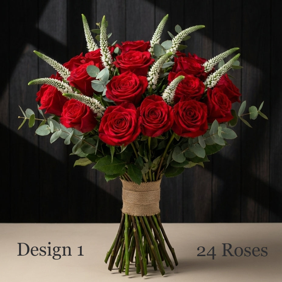 Rose Bunch - Red ,  Red Variegated Rose Bunches - Classic