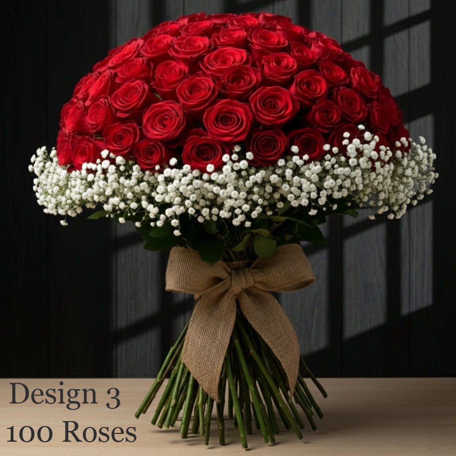 Rose Bunch - Red ,  Red Variegated Rose Bunches - Classic