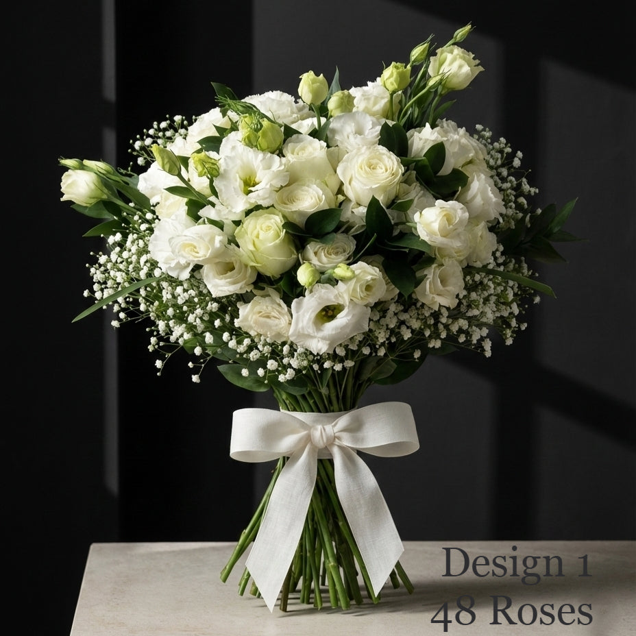 Rose Bunches - White Cream Coloured Rose Bunches - Classic