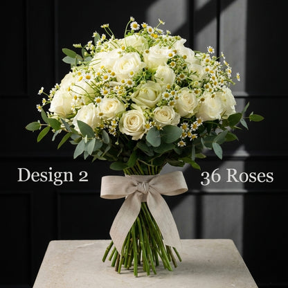 Rose Bunches - White Cream Coloured Rose Bunches - Classic