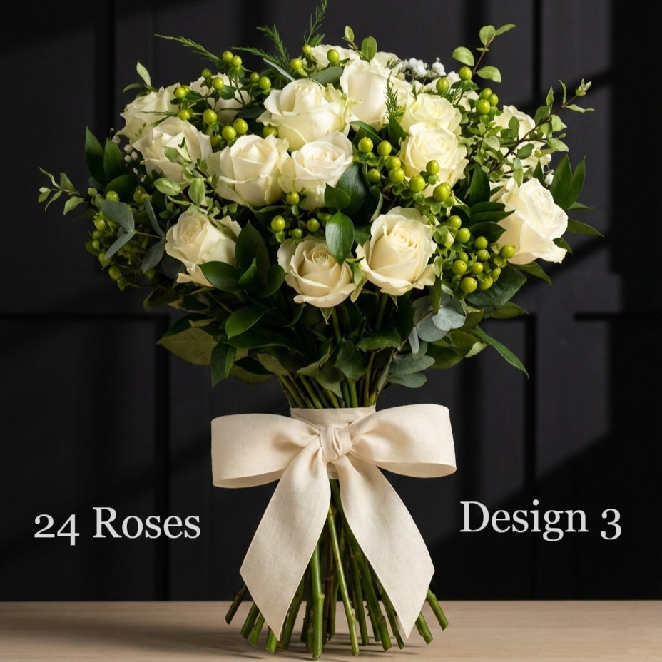 Rose Bunches - White Cream Coloured Rose Bunches - Classic