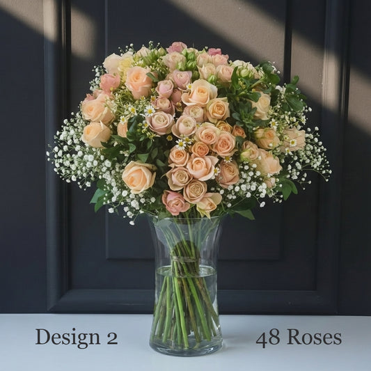 Rose Bunches - Peach Apricot Coral Rose Bunches - Classic
