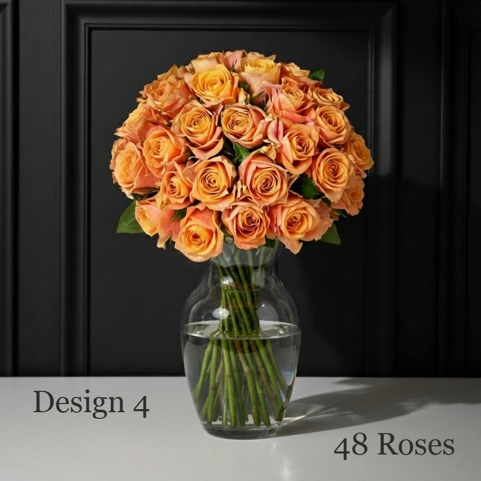 Rose Bunches - Peach Apricot Coral Rose Bunches - Classic