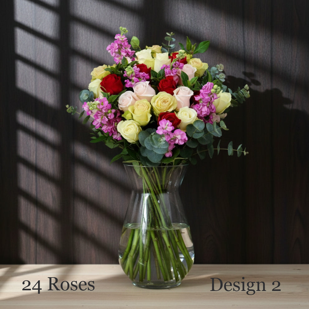 Rose Bunches - Mixed Coloured Rose Bunches - Classic