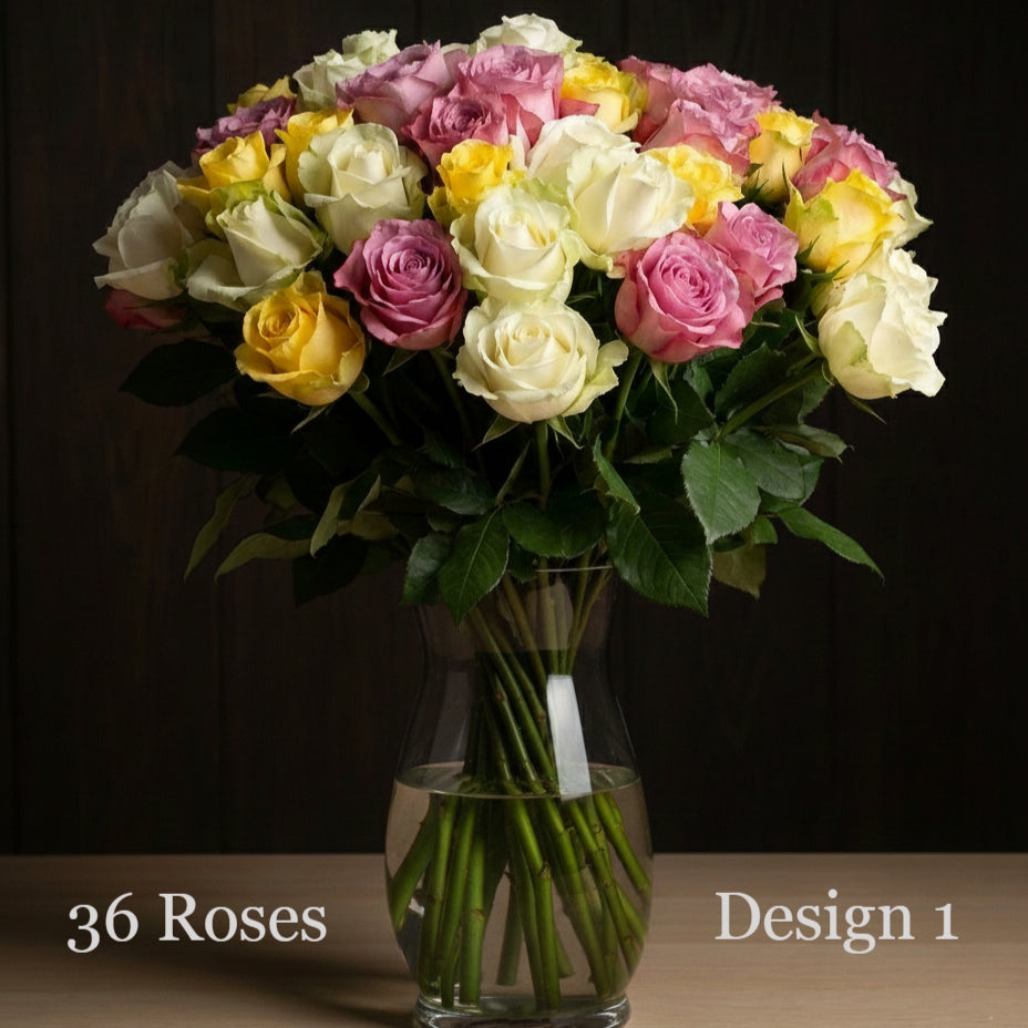 Rose Bunches - Mixed Coloured Rose Bunches - Classic