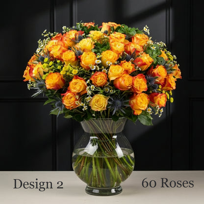 Rose Bunches - Orange Coloured Rose Bunches - Classic