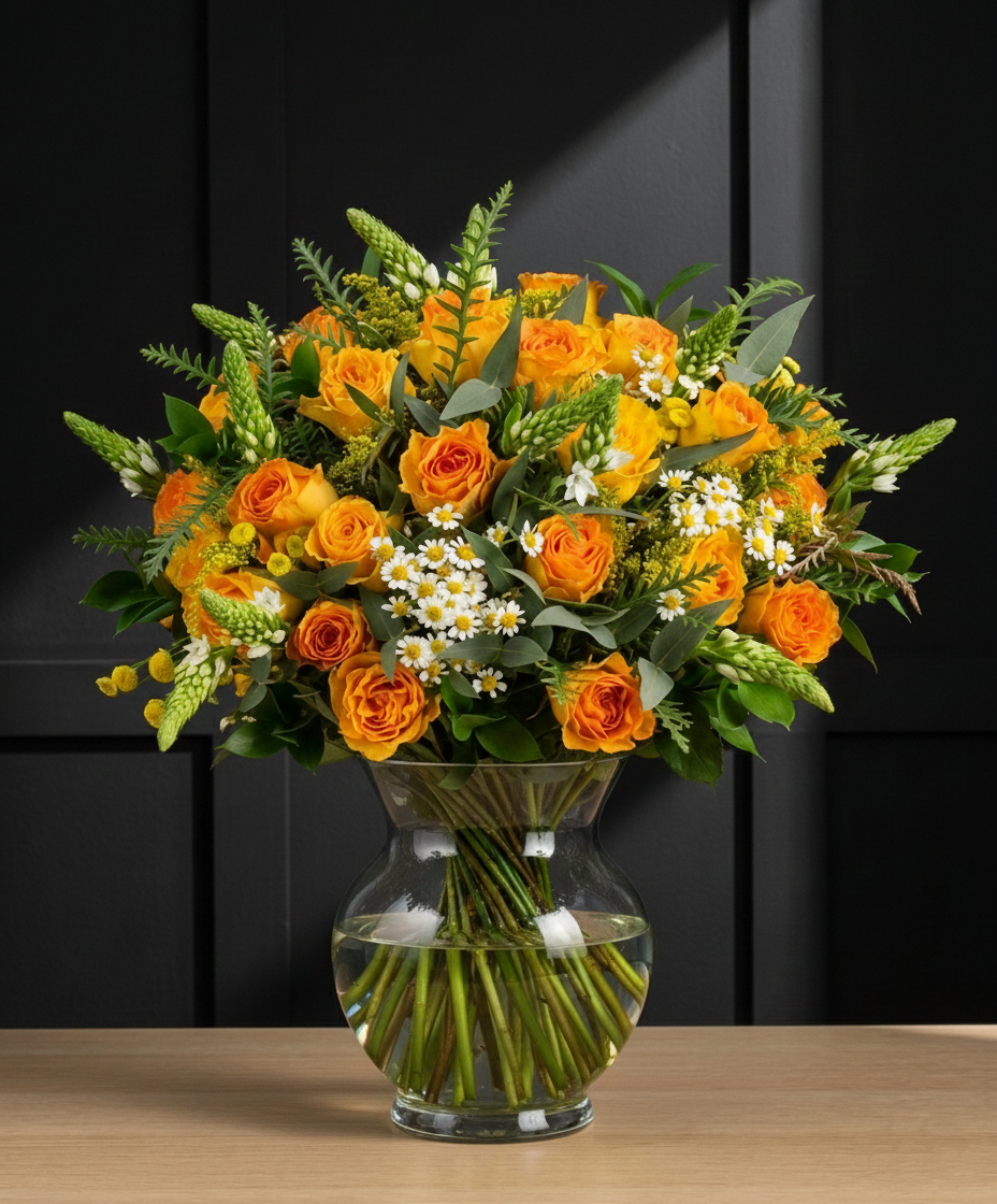 Rose Bunches - Orange Coloured Rose Bunches - Classic