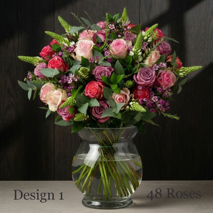 Rose Bunches - Pink Lavender Lilac Rose Bunches - Classic