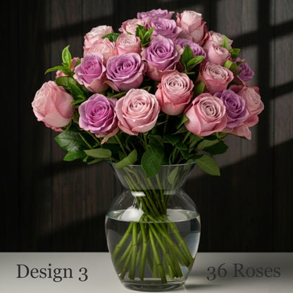 Rose Bunches - Pink Lavender Lilac Rose Bunches - Classic