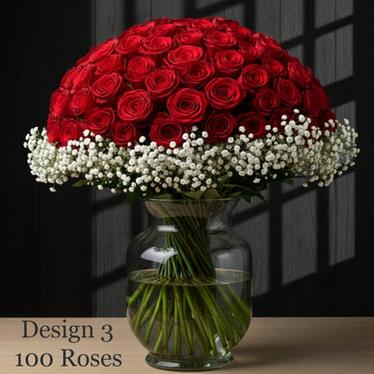 Rose Bunch - Red ,  Red Variegated Rose Bunches - Classic