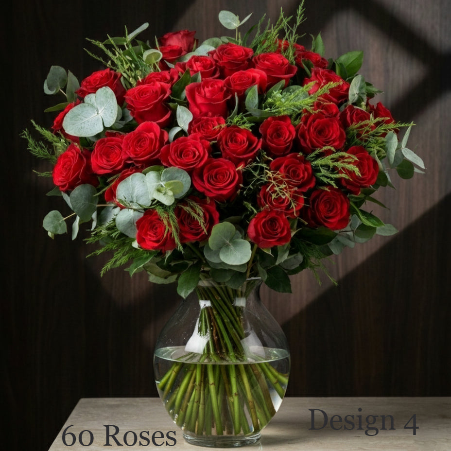 Rose Bunch - Red ,  Red Variegated Rose Bunches - Classic