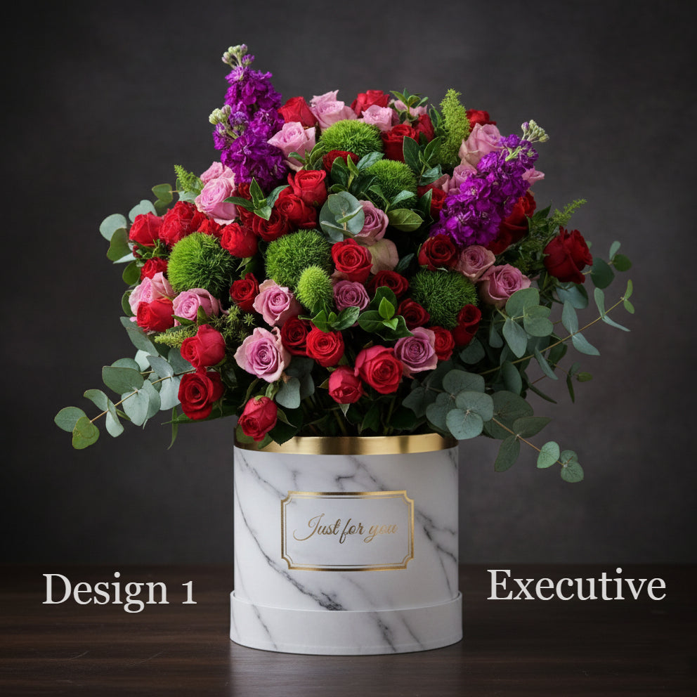 Hat Box Roses - Mixed Coloured Rose Hat Boxes