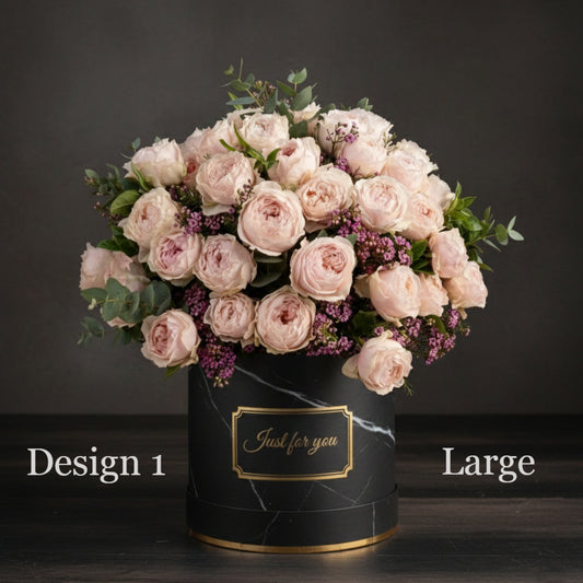Hat Box Roses - Peony Roses Hat Boxes