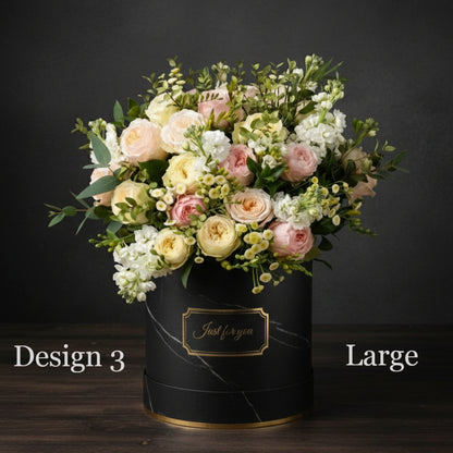 Hat Box Roses - Peony Roses Hat Boxes