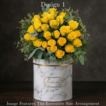 Yellow Rose Hat Box in Pretoria | Luxury Vibrant Floral Gifting