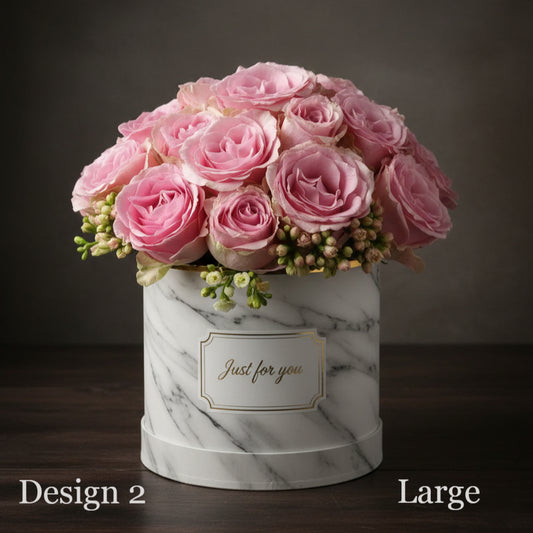 Hat Box Roses - Pink Lavender Lilac Rose hat box