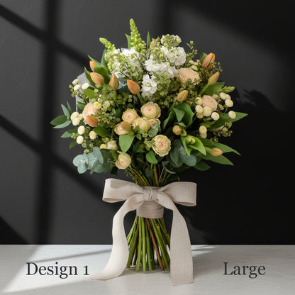 Flower Bunch - Peach Apricot Coral Coloured Hostess Bunch