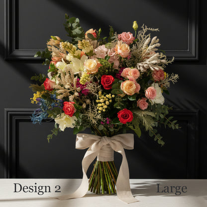 Flower Bunch - Peach Apricot Coral Coloured Hostess Bunch