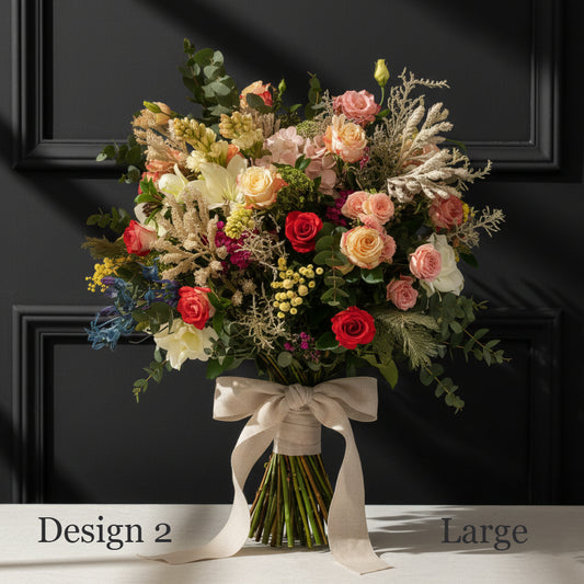 Flower Bunch - Peach Apricot Coral Coloured Hostess Bunch