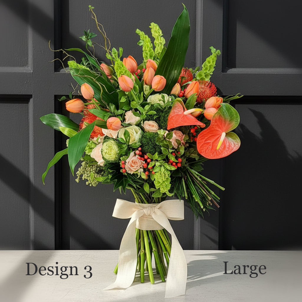 Flower Bunch - Peach Apricot Coral Coloured Hostess Bunch