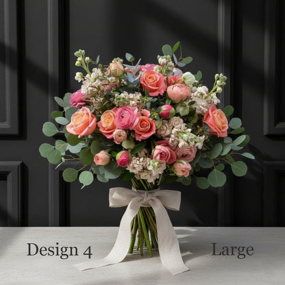 Flower Bunch - Peach Apricot Coral Coloured Hostess Bunch