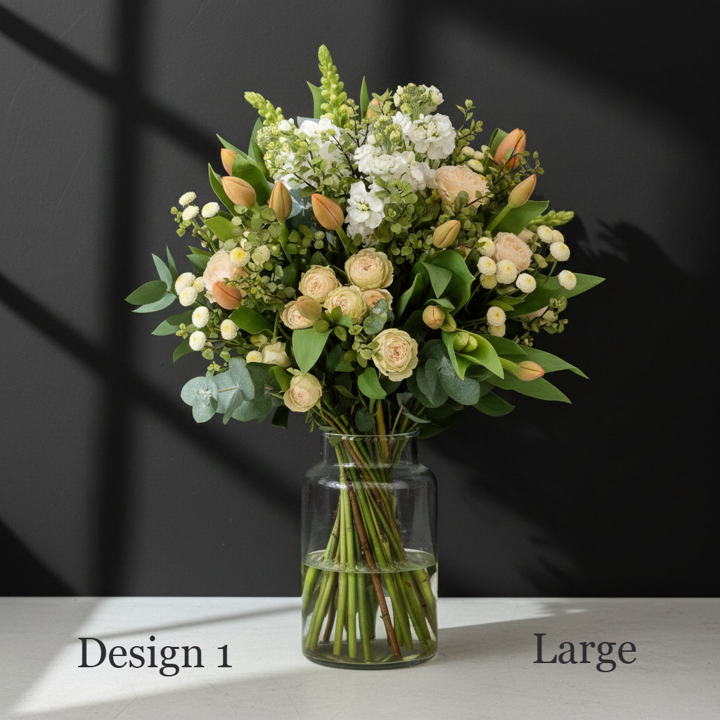 Flower Bunch - Peach Apricot Coral Coloured Hostess Bunch