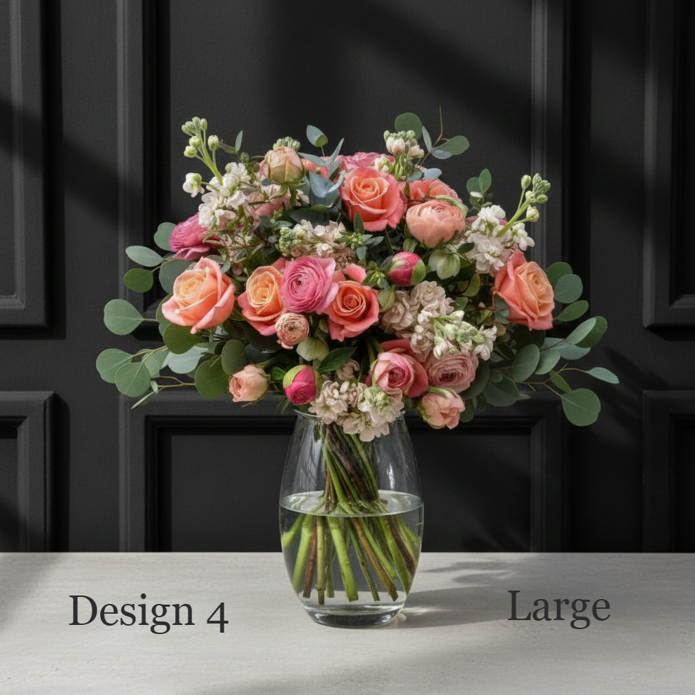 Flower Bunch - Peach Apricot Coral Coloured Hostess Bunch